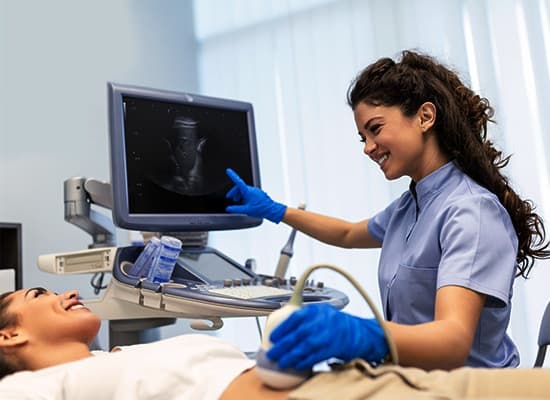 Doctor examining patient